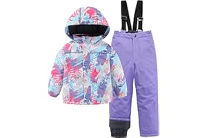 Hiheart Boys Girls Winter Ski Jacket & Pants Set 2-Piece Snowsuit