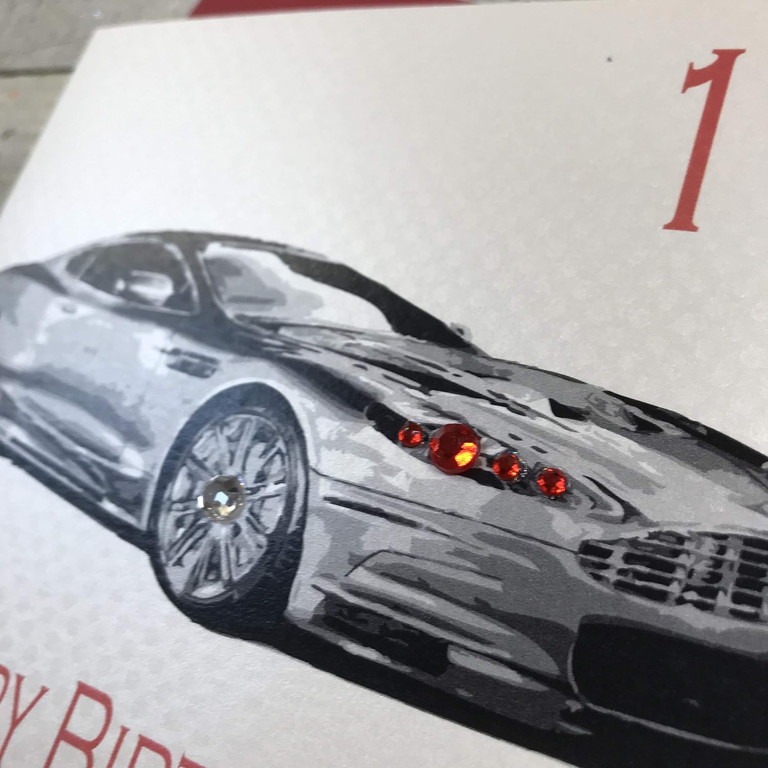 white cotton cards 18 Happy Brother, Hand Finished 18th Birthday Card (Code AA18-B, Sports Car), 16cm x 16cm - Image 4