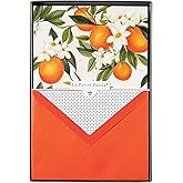 L’Orange Designer Cards by Graphique Luxe Collection, Silver Foil Embossed Stationary Boxed Set, 10 Blank Cards with 11 Envelopes, All Occasion Greetings, 5.25" x 3.8"