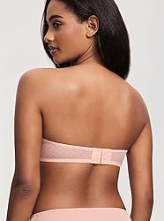 DOBREVA Women's Mesh Strapless Bra Sheer Unlined