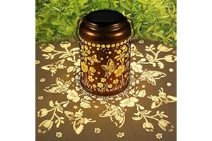DOORKEER Solar Lantern Outdoor Hanging Lights Christmas Birthday Gifts for Women Mom and Grandma Butterfly Flower Metal Garden Decor Outside Waterproof LED Solar Lanterns for Patio, Yard, Pathway,
