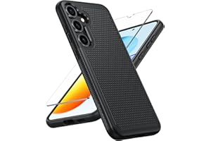 FNTCASE for Samsung Galaxy S25 Case: Dual Layer Heavy Duty Cell Phone Protective Cover Shockproof Rugged with Non-Slip Textur