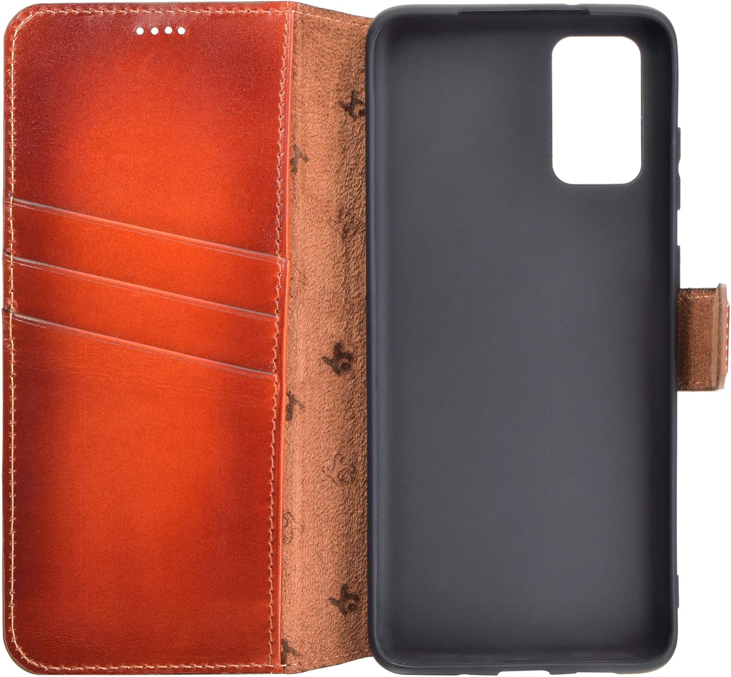 Suncase Book-style case compatible with Huawei P40 Pro leather case (slim fit) leather mobile phone case protective case with 3 card slots in burned cognac - Image 4