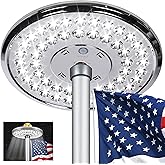 Aurolit Flagpole Light Solar Powered, Auro 4 Silver Flag Pole Light 48 Large LED for 15-25 Ft Poles,12 Hour Dusk to Dawn Auto On/Off, Spectacular Aurora Lighting on Outdoor Pole Top