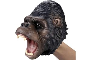 Gemini&Genius King Kong Puppets Gorilla Hand Puppet for Kids Swimming Pool Beach Bathing Toys Soft Rubber Realistic Animal Role Play Orangutans Action Figure