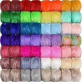 SIQUK 56 Pieces Faux Fur Pom Pom Faux Fox Fur Pom Pom Fluffy Pom Pom with Elastic Loop for Hats Scarves Gloves Bags Accessories (28 Colors, 2 Pcs Per Color)