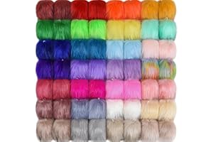 SIQUK 56 Pieces Faux Fur Pom Pom Faux Fox Fur Pom Pom Fluffy Pom Pom Balls with Elastic Loop for Hats Scarves Gloves Bags Acc