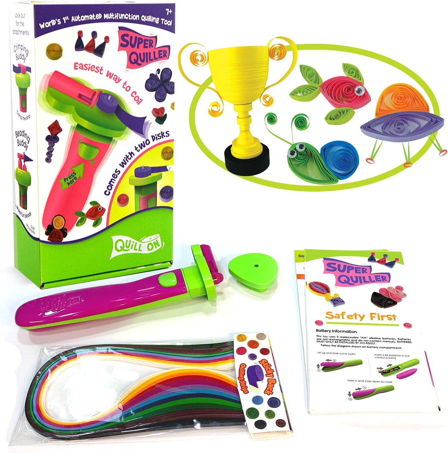 QUILL ON - Super Quiller - Automated Multifunction Quilling Tool - Pink