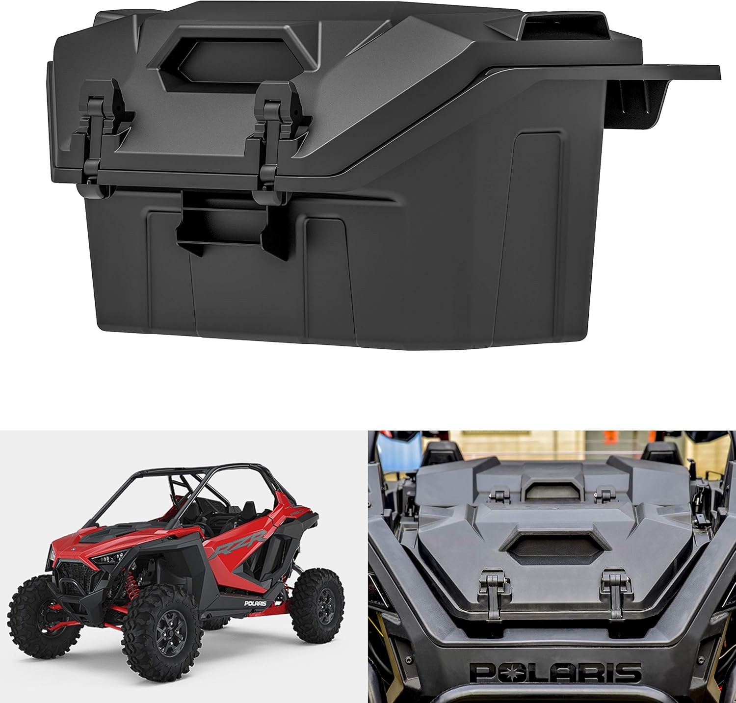 SAUTVS UTV Rear Cargo Box, Poly Water Resistant 42 QT Rear Cargo