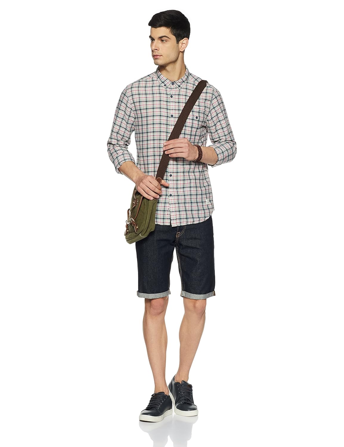 flying machine men's checkered slim fit casual shirt