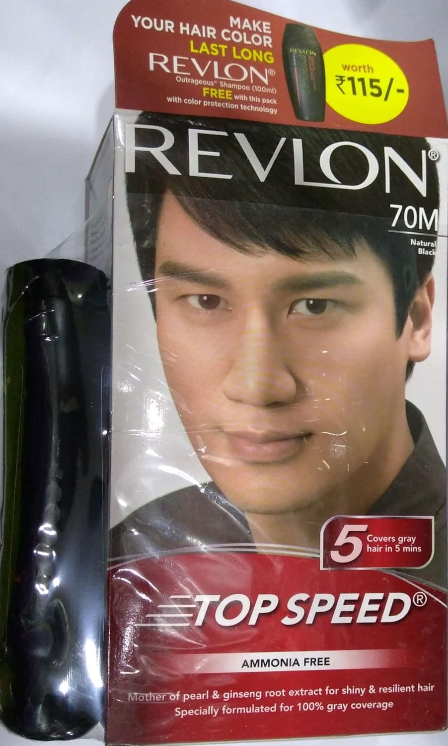 Buy Revlon Top Speed Hair Color For Men Natural Black 100g With
