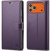 Wallet Case for iPhone 17 Pro Max with Credit Card Holder,PU Leather Folio Flip Kickstand Protective Shockproof Cover for Apple 17 Pro Max Phone Case (Purple, for iPhone 17 Pro Max - 6.9'')