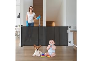 Extra Wide Retractable Baby Gate, Extends up to 78" Wide, Safety Mesh Baby Pet Retractable Gates for Stairs, Child Safety Dog