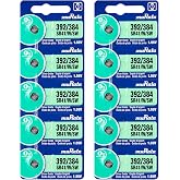 Murata 392/384 Battery SR41/W/SW 1.55V Silver Oxide Watch Button Cell (10 Batteries)