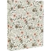 Steel Mill & Co Cute Decorative Hardcover 3 Ring Binder for Letter Size Paper, 1 Inch Round Rings, Binder Organizer for School/Office, Woodland Floral
