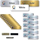 Bulk Custom Full Color Business Name Tags with Logo, Made in USA (Gold, 1 x 3 Inch)