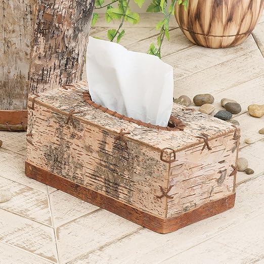 Amazon Com Black Forest Decor Rustic Decorative Vintage Western Tissue Box For Bathroom Office Or Bedroom Birch Bark Home Kitchen