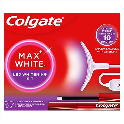 Colgate Max White LED Teeth Whitening Kit with 2 Overnight Wands
