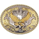 WMG Eagle Flying Soaring Rodeo Western Gold Tone Belt Buckle