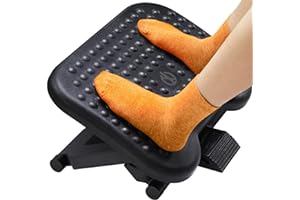 ErGear Under Desk Footrest, Adjustable Foot Rest with 3 Height Settings and 30-Degree Angle, Ergonomic Desk Foot Rest with Massage Texture, Foot and Leg Rest for Home & Office