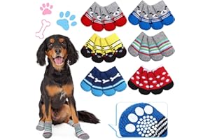 Sadnyy 24 Pcs Dog Socks for Small Medium Large Non Slip Pet Puppy Dog Socks Paw Protectors Outdoor Traction Control for Hot Pavement Hardwood Floor Protection, 6 Styles(Small)