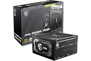 MSI MAG A1000GL PCIE5, Fully Modular Compact Gaming 1000W Power Supply, 80+ Gold, ATX 3.1 & PCIe 5.1 Ready, Native Dual-Color