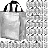 BLEWINDZ 100 Medium Reusable Gift Bags with Handles - Ideal Party Favors & Shopping Bags (10 Colors)