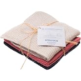 Redecker Knitted Dish Cloth, Set of 3, Machine Washable, Blue/Rose/Grey
