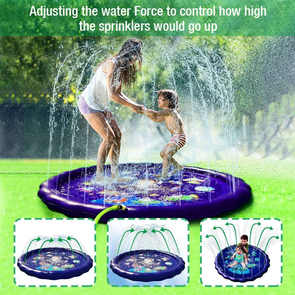 AUTOXEL Sprinkler for Kids, Toddler Splash Play Mat Outdoors Children’s Sprinkler Pool Babies Inflatable Water Play Pad Spray Water Toys Kiddie Pool for Boys and Girls: Toys & Games