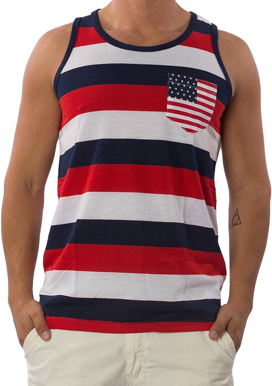 Patriotic American Flag Stars All Over Tank Top Shirt