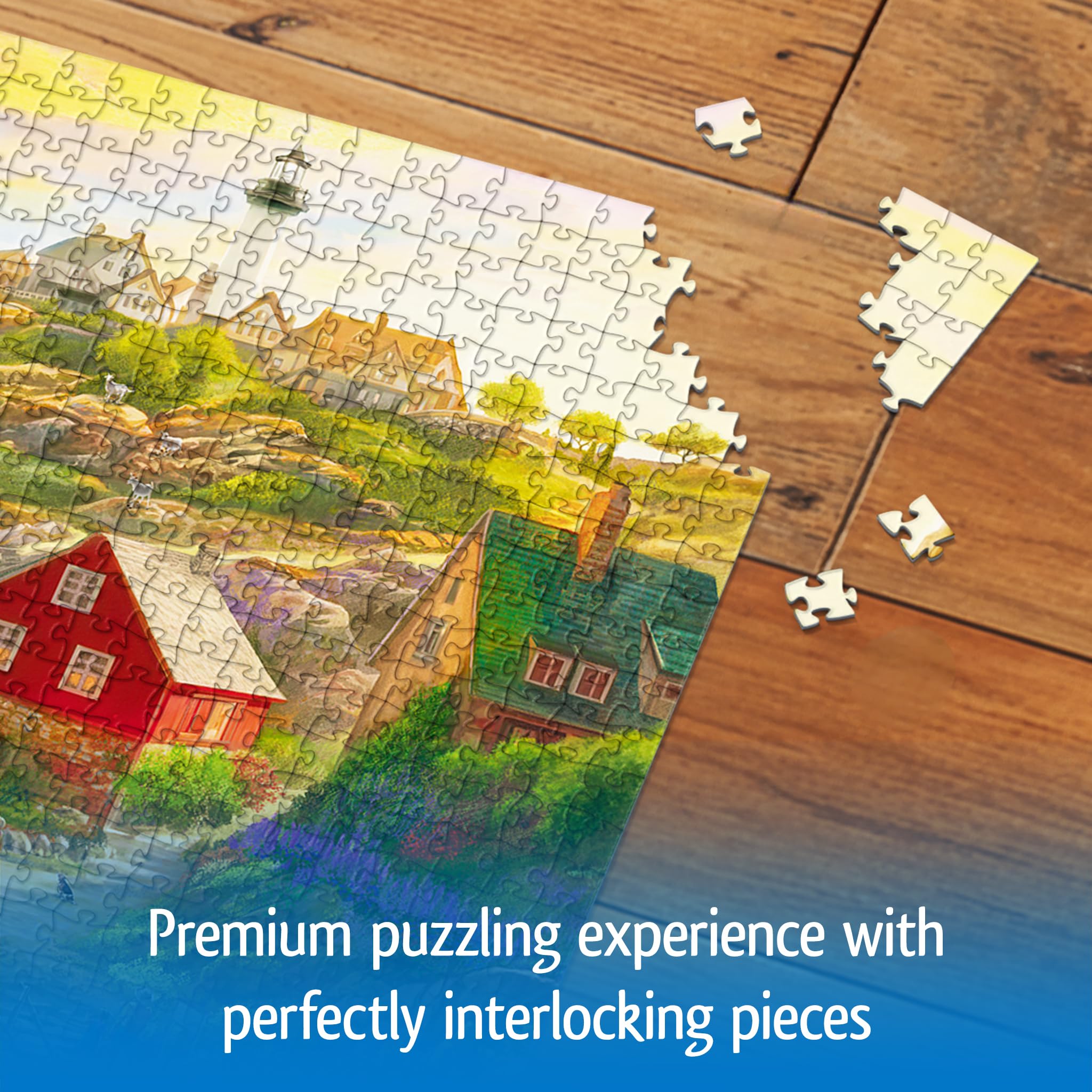 Wonder Forge Goat Hill Lighthouse 1000 Piece Jigsaw Puzzle for Adults | Unique, Perfectly-Fitting Pieces | Fun, Vibrant Imagery | Amazon Exclusive