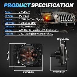 SUPAREE LED Front Fender Side Marker Light with
