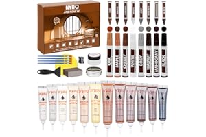 NYBQ Wood Furniture Repair Kit- Set of 41 Laminate Vinyl Floor Repair Kit Wood Fillers,Floor Scratch Repair, Touch Up Markers, Restore Hardwood Scratches, Cracks, Hole for Floor, Table, Door, Cabinet