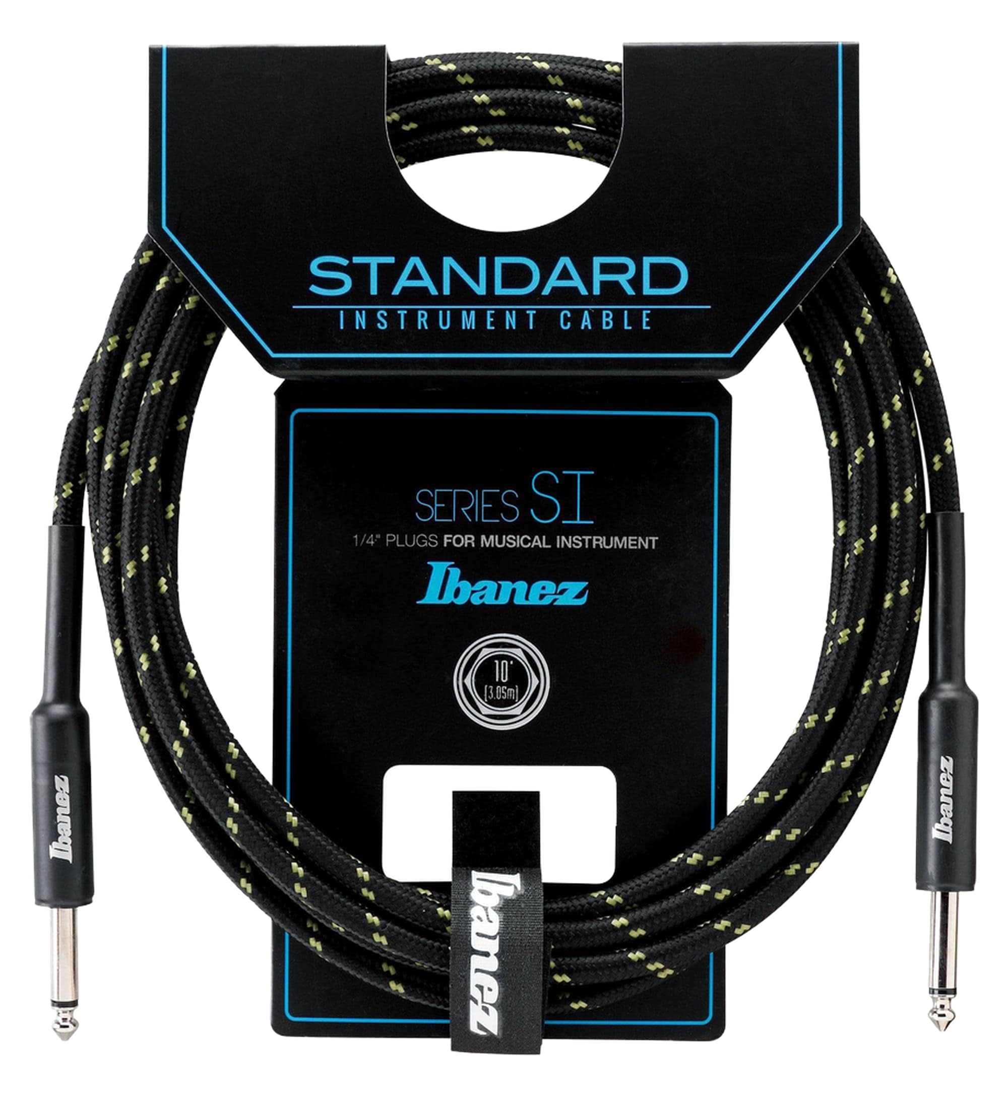 Ibanez SI10-BG 10 ft 2 Straight Plugs Standard Woven Instrument Cable - Beige