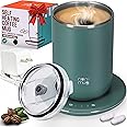 Self Stirring Coffee Mug - 10 Oz Smart Dual Function 3 Temperature Levels Control to Stir & Heat Beverages - Powerful 12V Electric Cup in a Gift Box (Green)