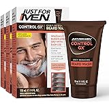 Just For Men Control GX Grey Reducing Beard Wash Shampoo, Gradually Colors Mustache and Beard, Leaves Facial Hair Softer and 
