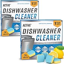 Dishwasher Cleaner Deodorizer Tablets 48 Pack - Deep Cleaning Descaler Pods Dish Washer Machine Clean, Heavy Duty &amp; Septic Sa