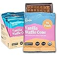 Raaka Chocolate Vanilla Waffle Cone | Waffle Cone Set in Dark Chocolate | Gourmet Bean-to-Bar Dark Chocolate | Organic, Vegan, Fair Trade, Soy Free, Non GMO, Gluten Free, Kosher| 1.0 oz Bars, 10-Pack