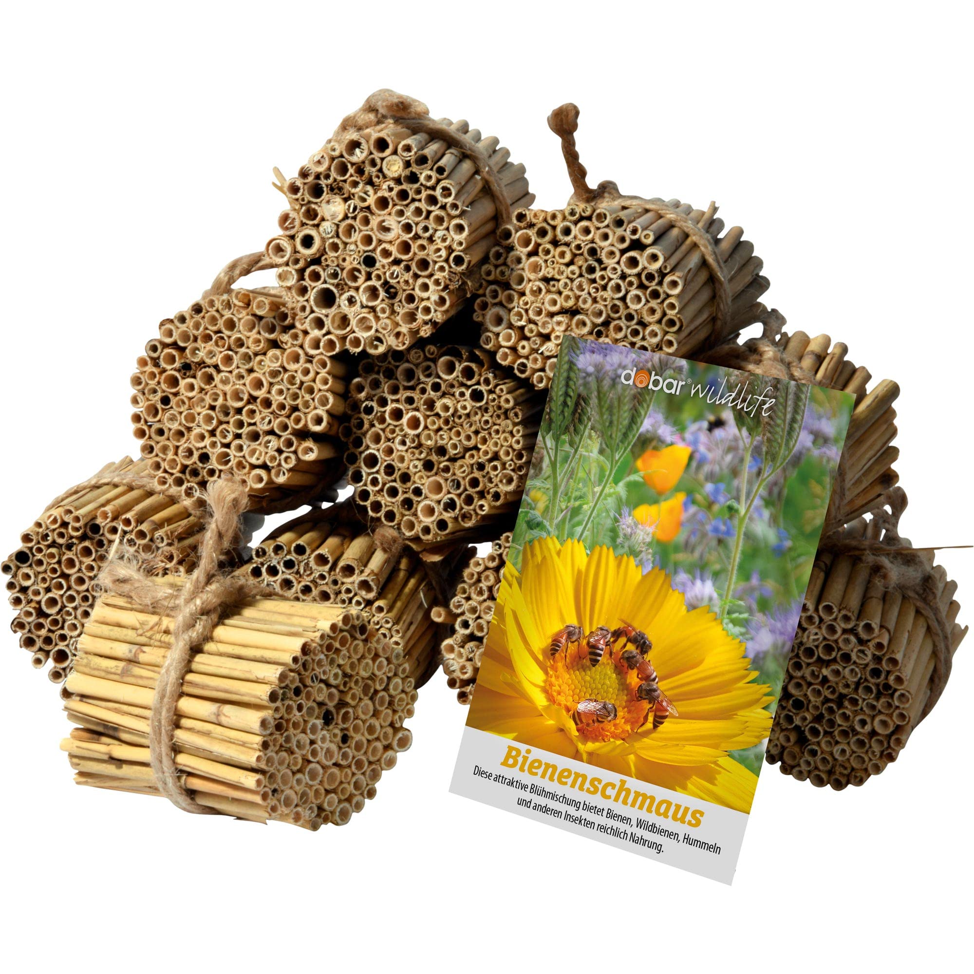 Luxus-Insektenhotels 22690e Reed Stalk Set plus Seed Mix 'Bee's Paradise' 35 Types approx. 1000 Items, 9 cm Long