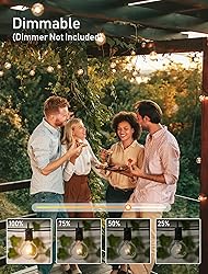 Outdoor String Light 50Feet G40 Globe Patio Lights