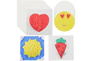 JHGCVX 20 Pcs Foam Texture Paper,Square & Round Foam Texture Blank Painting Paper,Coloring Puffy Texture Paper for Handmade Craft Supplies