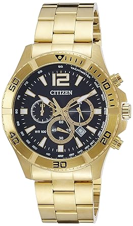 Guess Jet Navy Dial Silver-Gold Strap Multifunctional Mens Watch - W0797G1