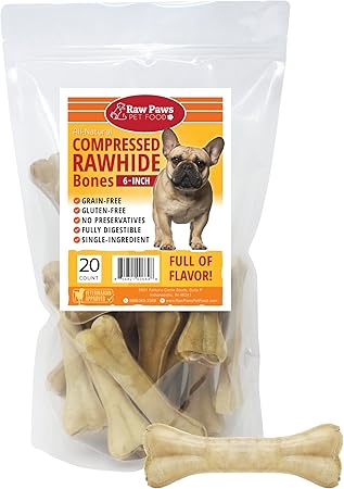 Amazon.com: RAW Paws Pet Premium comprimido Rawhide Huesos para perros – Packed en los Estados Unidos, 100% all-natural, última intervensión de olor, larga duración Chews: Mascotas