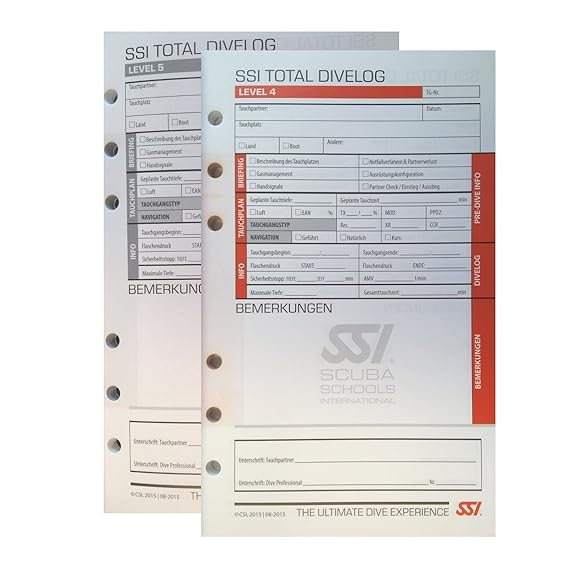 SSI Log Deposits Level 45 SSI Dive Log Refills Amazon.co.uk Sports