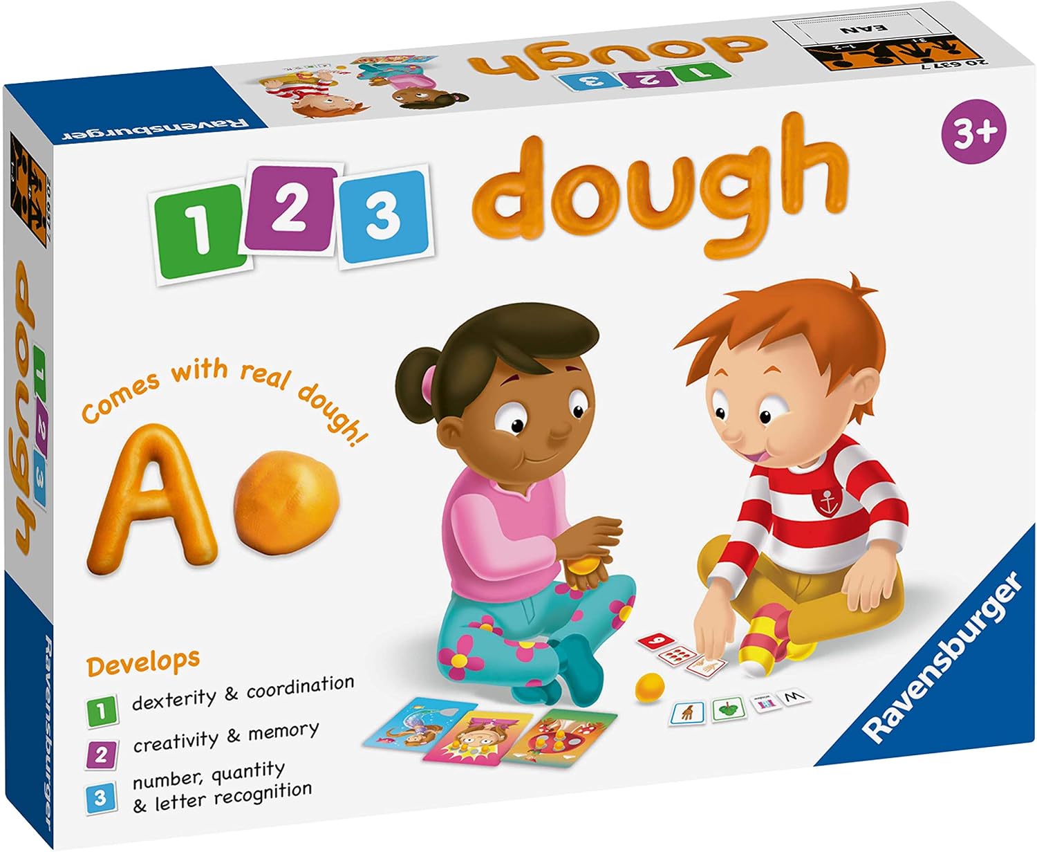 Ravensburger 1,2,3 Dough Educational Game for Kids age 3 years and up 20637, Multicolor, Medium