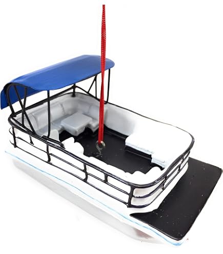 Lake House Pontoon Boat Christmas Ornament - Coastal Nautical Decor By Kurt Adler