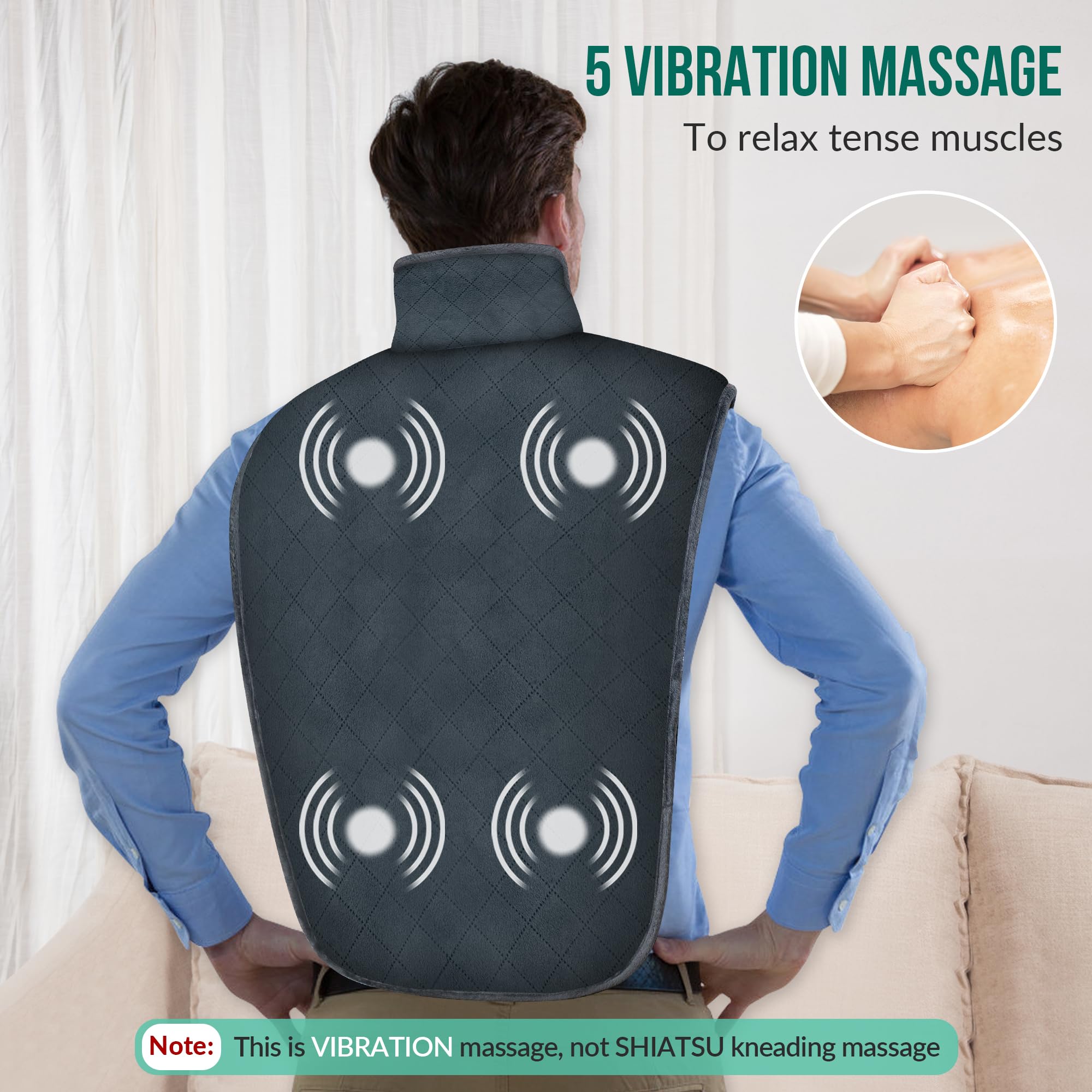Heating Pad for Neck and Shoulders,Weighted Wearable Wrap Around