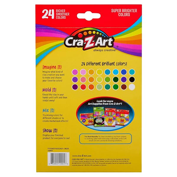 CRA-Z-ART MODELING CLAY, 17.5 OZ, 24 COUNT (10901)