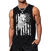 ACHUSE 4th of July Shirts for Men Muscle Tank Tops Sleeveless Graphic American Flag Beach Hawaiian T-Shirts M-3XL
