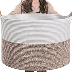 INDRESSME XXXLarge Cotton Rope Basket 21.7" x